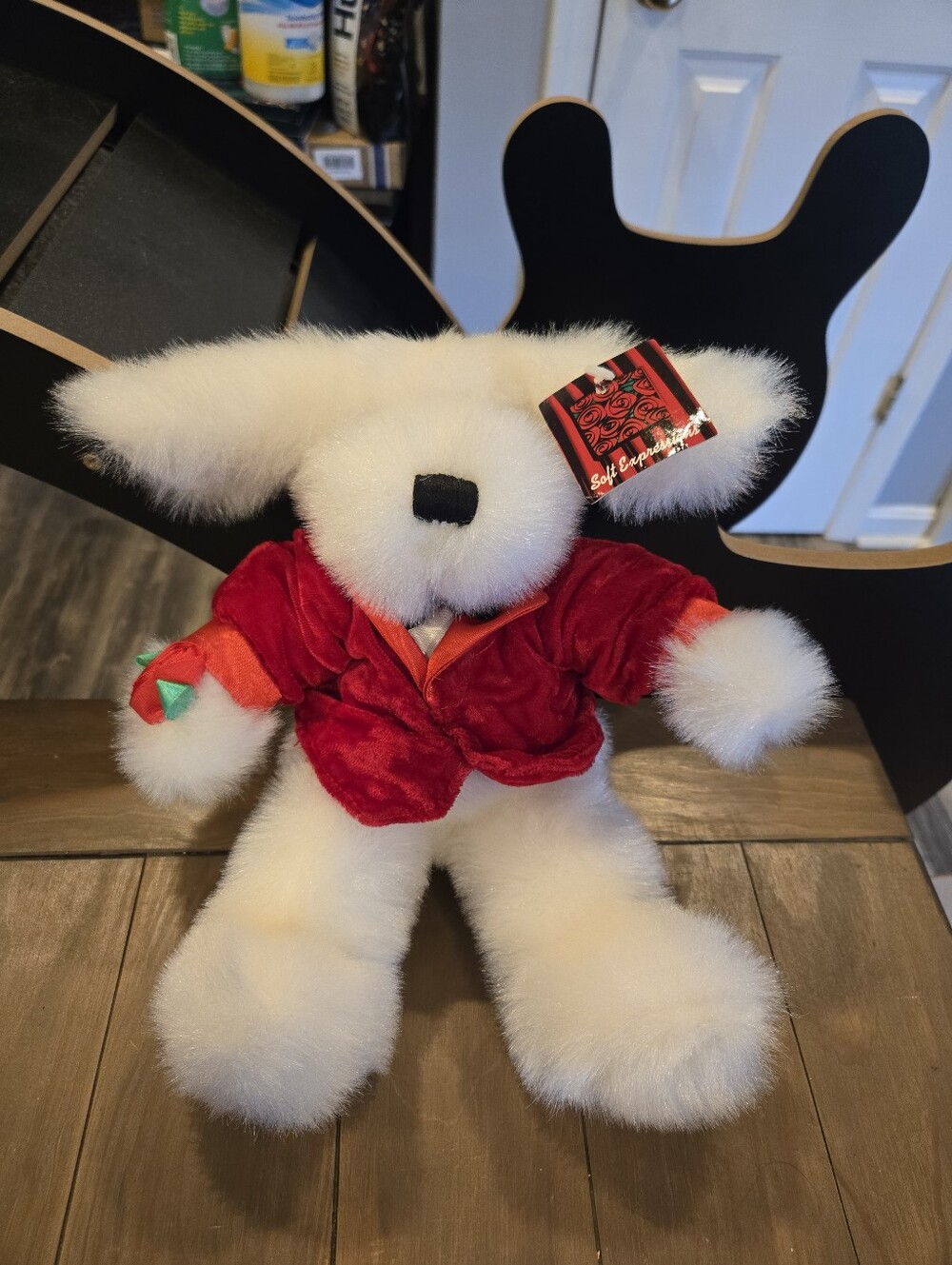Expressions Kids Red Velvet Jacket Plush Bunny Valentines New